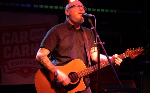 Smoking Popes frontman Josh Caterer performing at Car Con Carne's Episode 1000 event at Liar's Club in Chicago